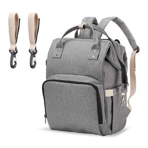 Grey baby diaper bag backpack